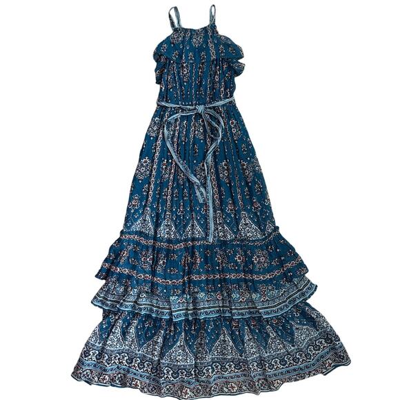 Anthropologie Sasha Boho Ruffled‎ Maxi Dress Pockets Size  XS - Picture 5 of 11